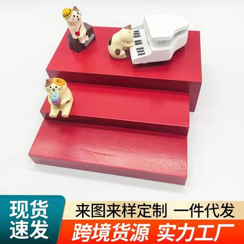 新款木质工艺品女儿节美味果子展示架招福人偶系列 展台现货