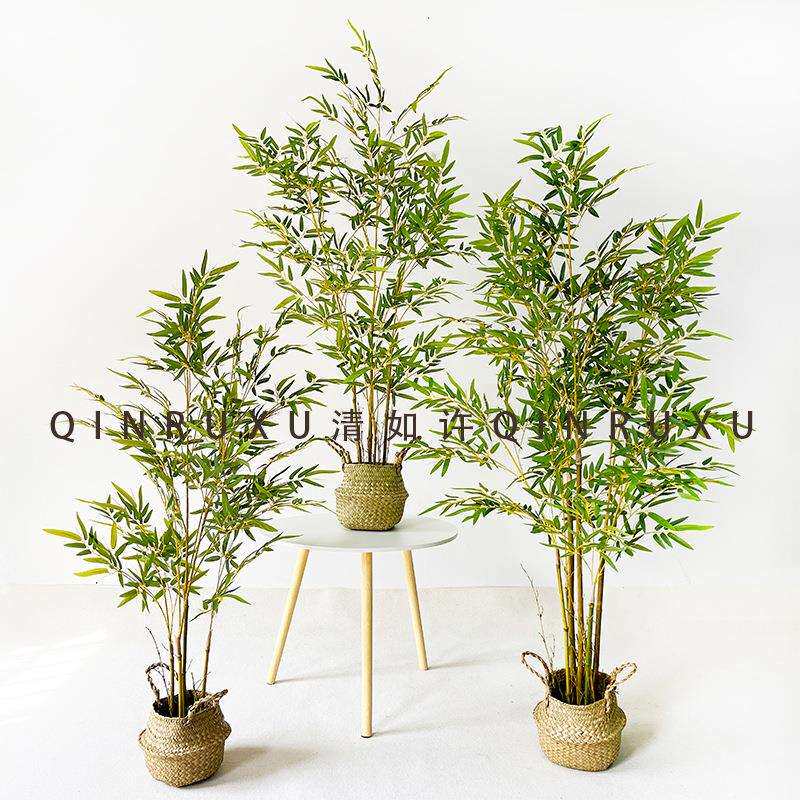 可拆卸树绿植仿真竹子装饰隔断仿真胶片竹叶盆栽金丝竹中式盆景