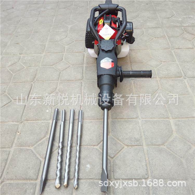 石头打眼破碎锤 手持式汽油冲击钻图片 大马力汽油冲击锤