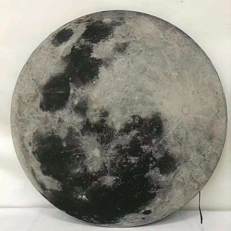 现代简约客厅LED亚克力发光画灯带装饰画轻奢卧室立体月球壁挂画