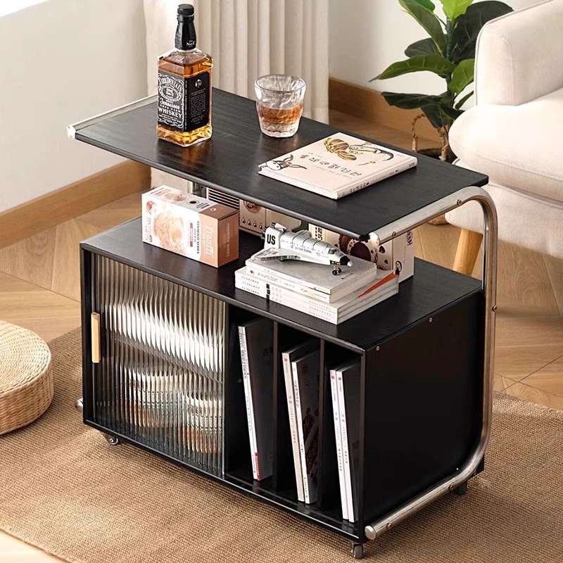 楠竹实木沙发边几柜可移动桌子带轮茶几客厅