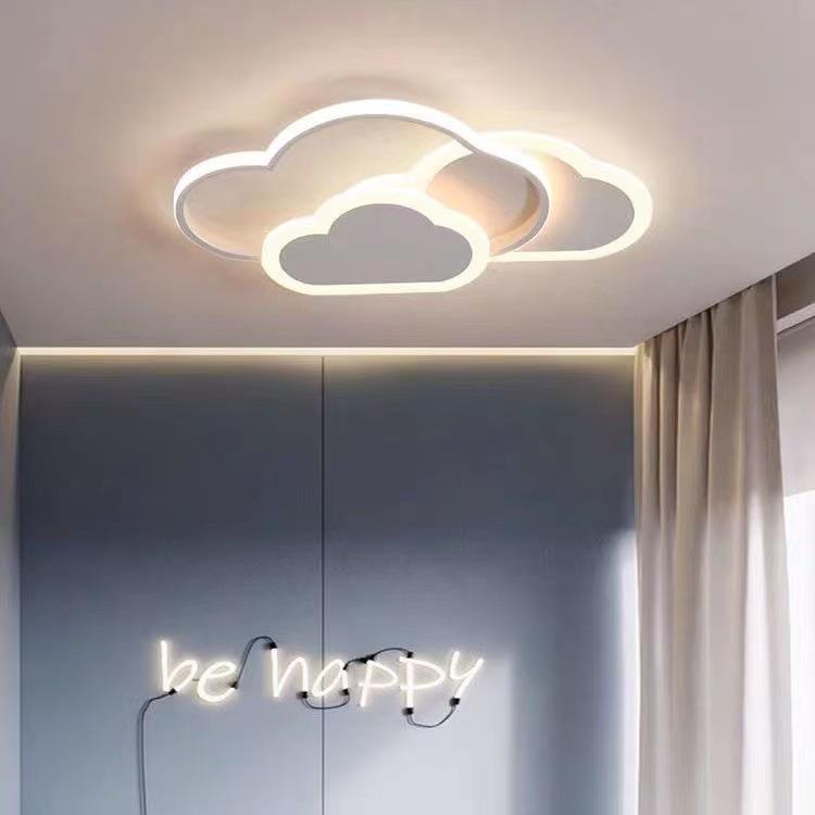 跨境110V卧室灯led吸顶灯简约现代创意云朵卡通男孩女孩房间灯具