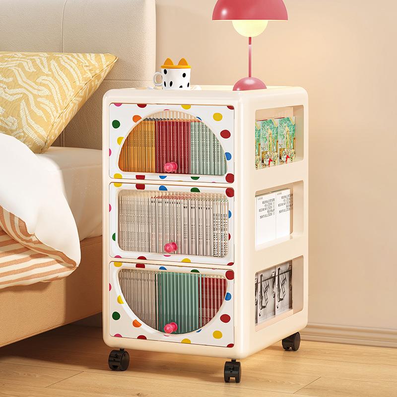 多巴胺床头柜家用卧室多层带滑轮可移动创意大容量置物架收纳柜