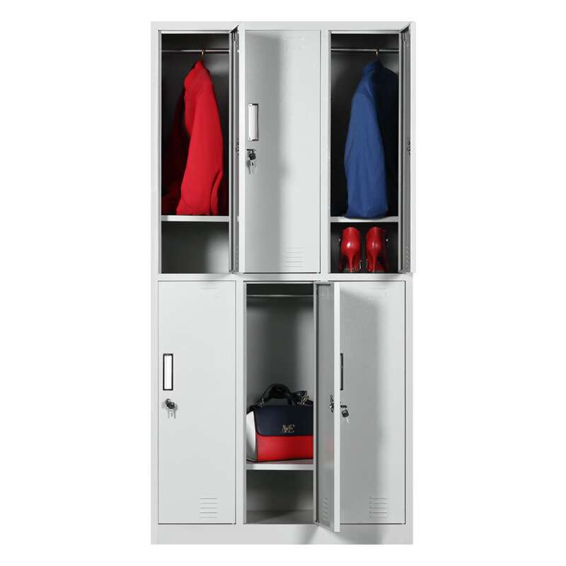 钢制6门更衣柜六门铁皮柜员工宿舍更衣柜浴室健身房储物多门衣柜