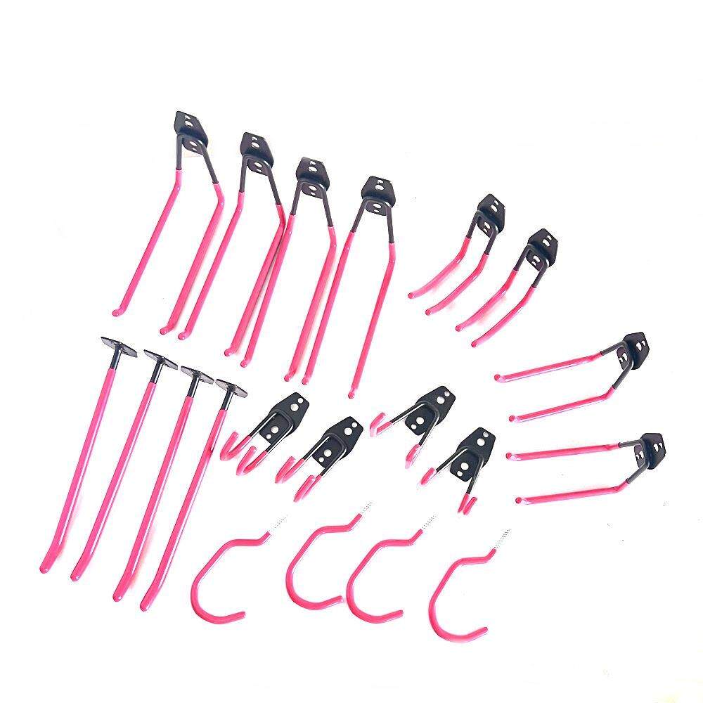 橙色浸塑金属挂钩双钩 仓库阳台收纳整理储物钩 8PC套装 搭配槽板