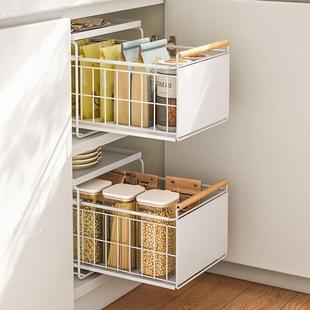 家用储物架橱柜内杯子碗碟收纳架 厨房抽屉收纳置物架下水槽抽拉式