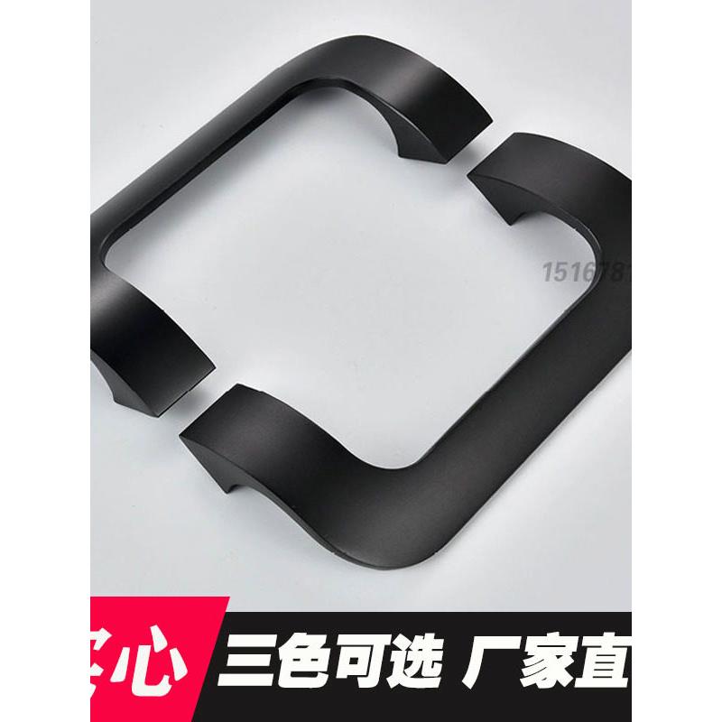 地弹无框玻璃门拉手推拉大门把手铝合金有框门拉手实木门把手黑色