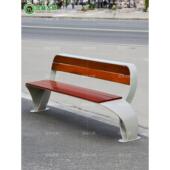 户外不锈钢公园椅带靠背广场休闲长椅户外花园社区休闲座椅长椅