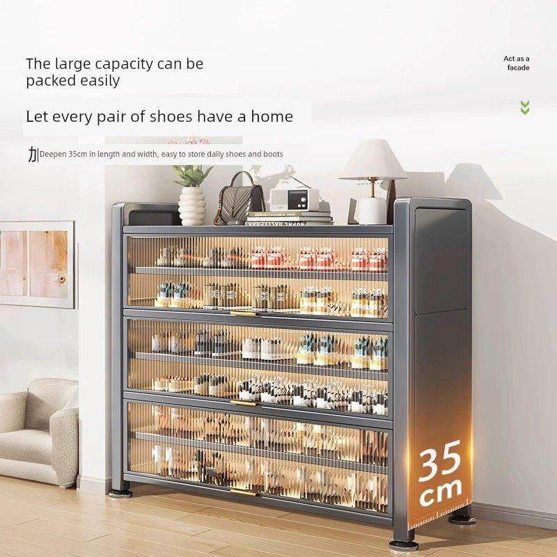 钢制加厚鞋柜家用落地多层防尘鞋架门口入户玄关大容量收纳置物柜,收纳整理,鞋柜,淘宝优惠券,粉丝福利购,淘宝优惠卷