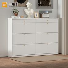 纯实木超薄款入户翻斗鞋柜家用门口门外走廊用1.8/1.6/1.4/1.2/1m