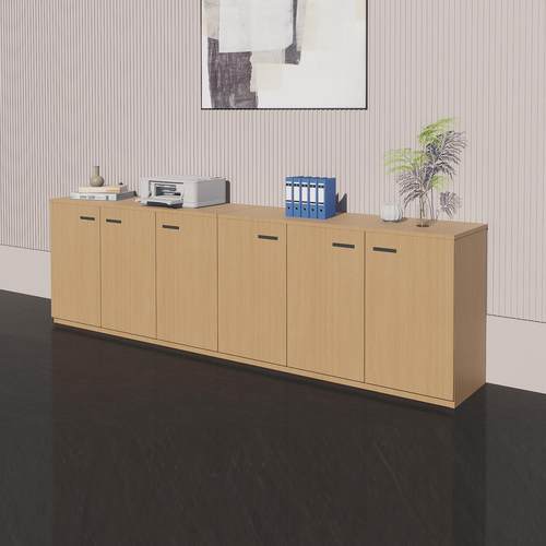 办公柜简约带密码锁矮柜资料木质文件柜边柜靠墙落地办公室收纳柜