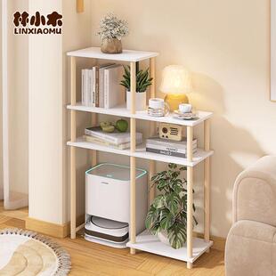 扫地机器人上方置物架客厅落地书架墙角多层收纳层架沙发旁鱼缸架