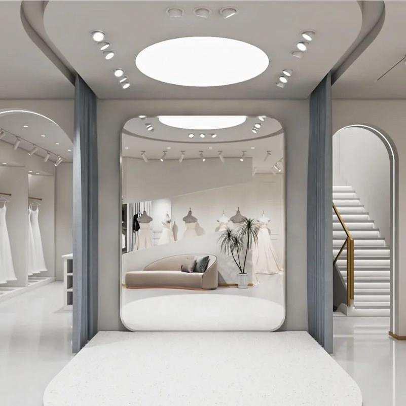 服装店全身落地镜试婚纱店大镜子美颜全身镜显瘦身超白挂墙全身镜