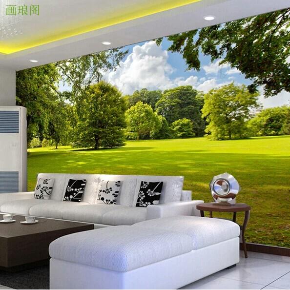 3D大自然风景画延伸竹木纤维电视背景装饰护墙板卧室集成墙板扣板
