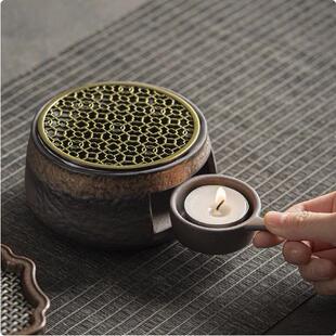 覆古蜡烛加热温茶炉底座提香器煮茶炉明火烤橘子炉热茶温茶器