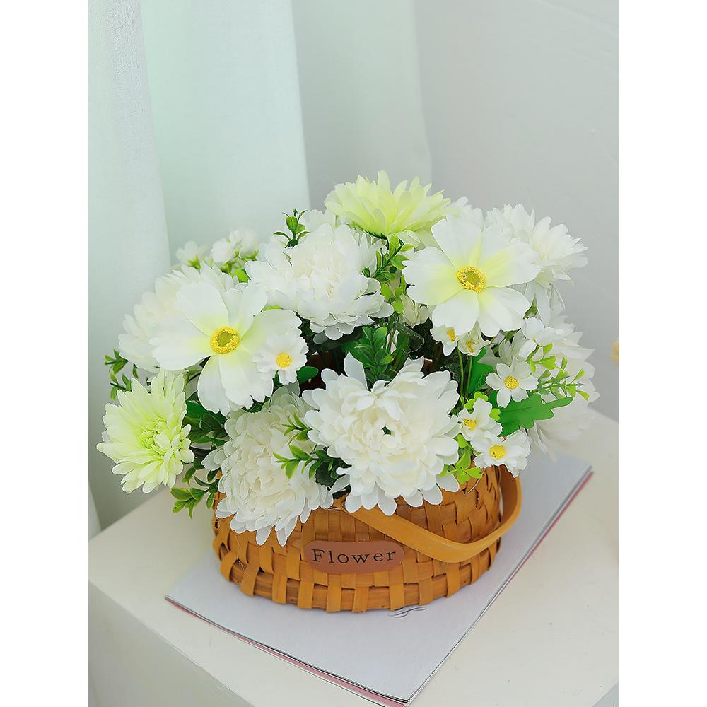 清明彷真花塑料花清明节花束永生花摆件扫墓花墓碑用品祭祀花菊花