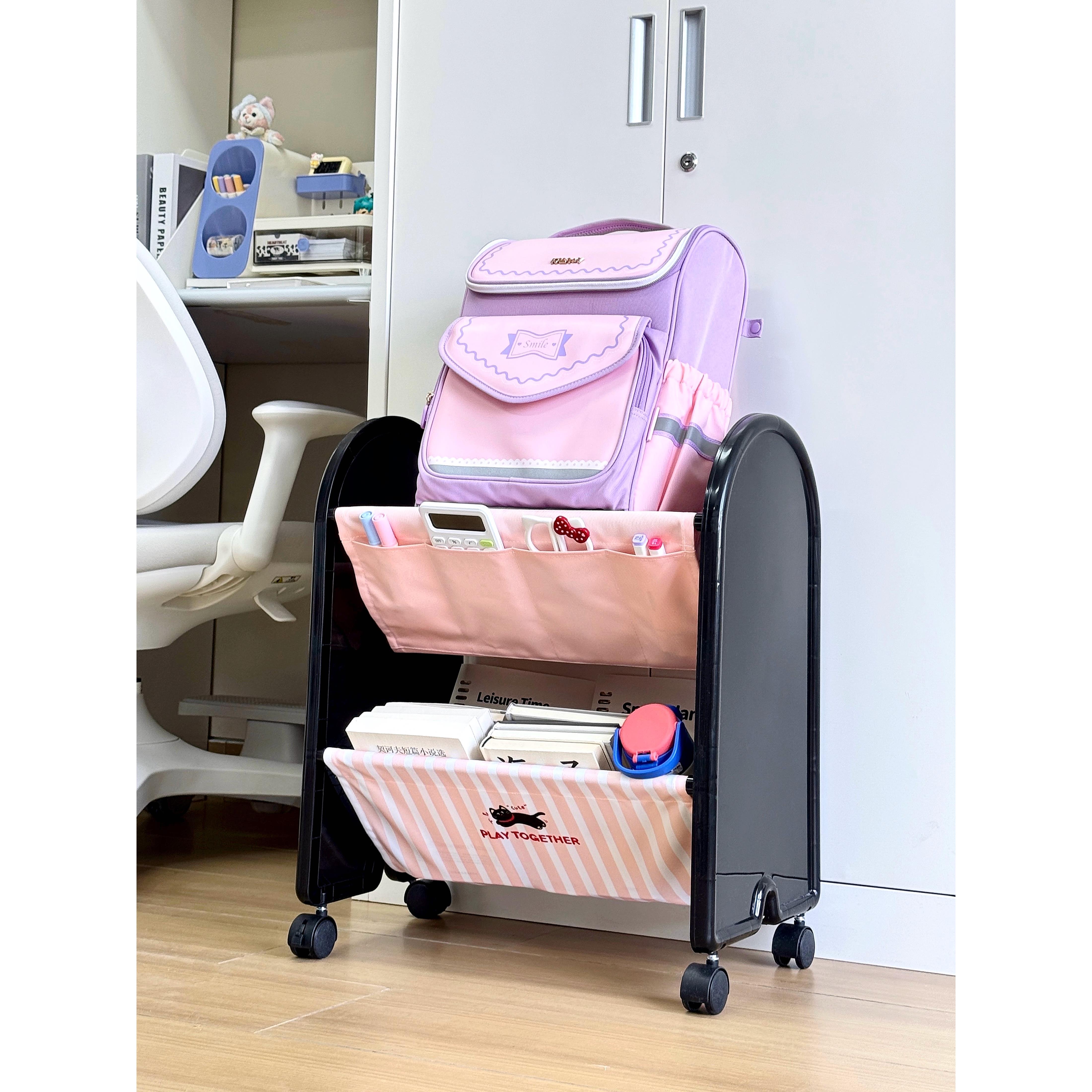 置物架落地多层宿舍好物小型书架带轮可移动桌下小推车收纳架架子