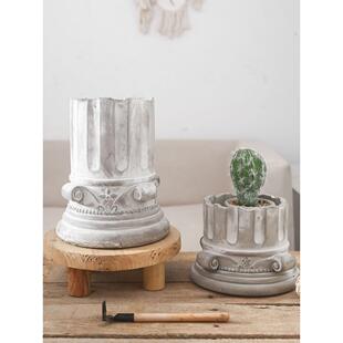 覆古多肉花盆罗马花器客厅阳台多肉盆栽园艺装饰摆件做旧水泥花盆