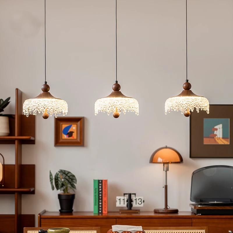 法式覆古中古风饭厅吊灯2025新款创意设计师三头岛台艺术吊线 线