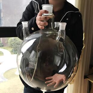 20L/40*24四口烧瓶5L10L20L30L50L实验厚玻璃反应瓶3千5万可定制