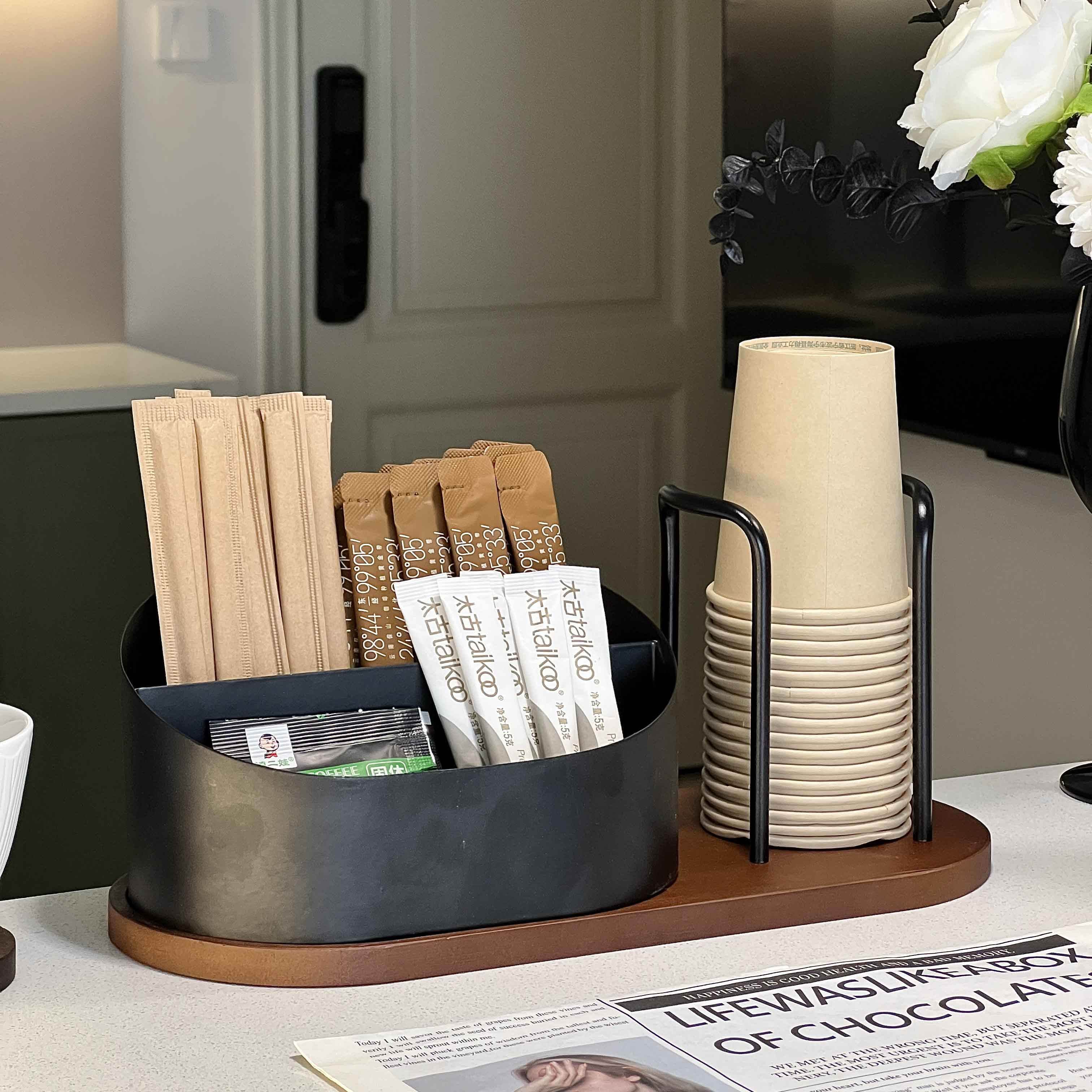 高颜值纸杯架一次性杯子取杯器桌面茶几收纳置物架咖啡杯杯架茶杯