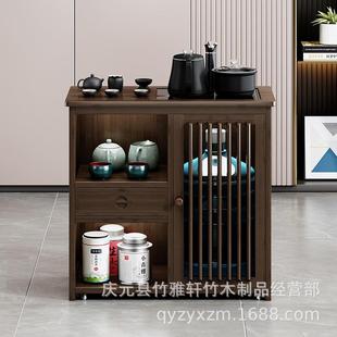 移动茶台小茶桌家用实木茶水柜阳台茶车简约茶几创意烧水 直销新款