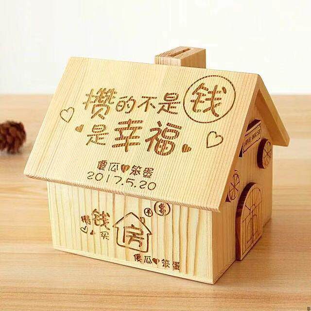 直销新款现货木制鸟窝房子大号存钱罐 定做各种木质储钱罐工艺品