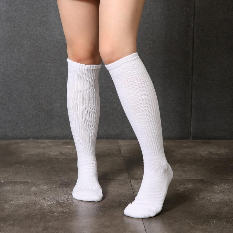 直销新款冬季毛巾底加厚运动袜子排球袜跑步健身休闲长统女袜高筒