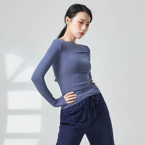 新款直销春夏舞蹈服女一字领长袖修身显瘦古典舞现代舞中国舞练功