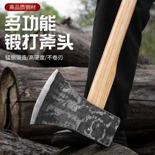 手工锻打花板斧头户外开山伐木东北斧大号砍树板斧家用劈 直销新款