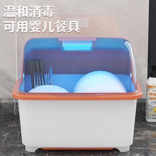 厨房塑料碗柜小型家用收纳置物厨柜简易碗架带盖餐具碗碟 直销新款