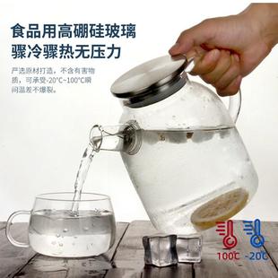 冰箱透明冷水壶家用玻璃杯子 直销新款 玻璃凉水壶高颜值高硼硅竹