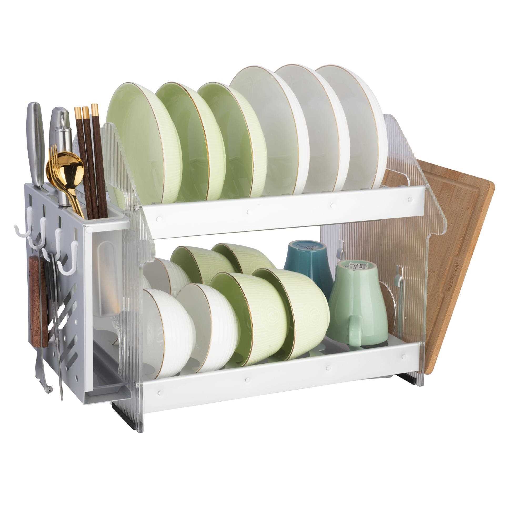 直销新款厨房置物架太空铝合金收纳置物架碗碟收纳碗架沥水架神器