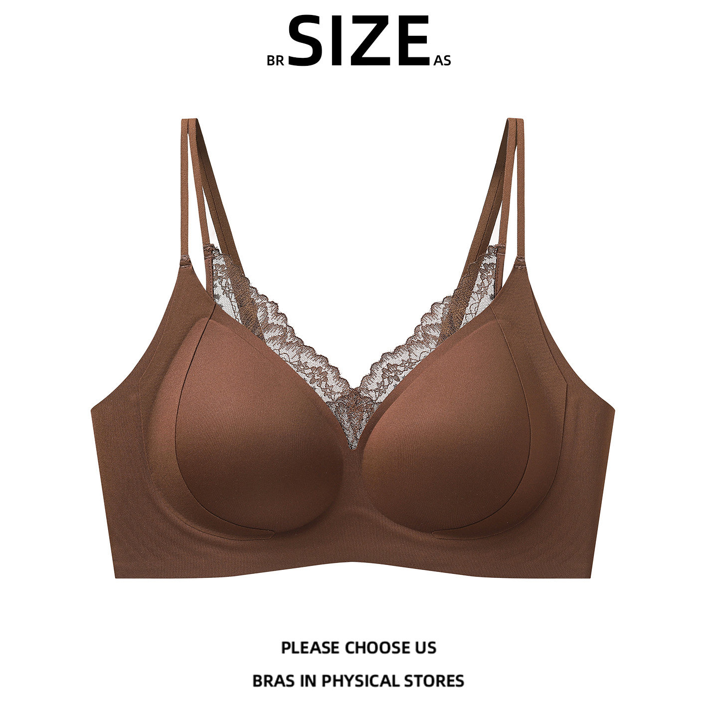 BR SIZE AS聚拢无钢圈蕾丝文胸罩女调整型细肩带舒适薄款美背内衣
