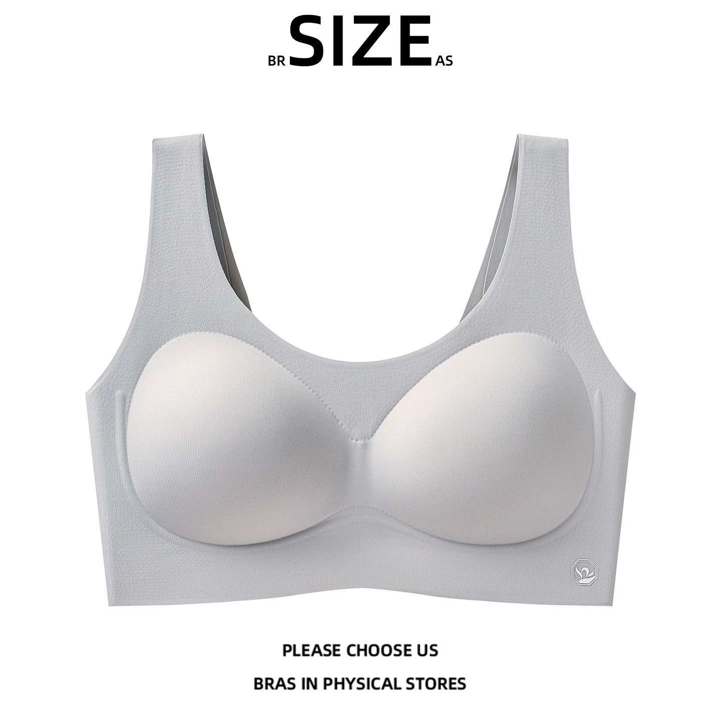 BR SIZE AS2025新款广东汕头无钢圈无痕文胸女士背心式品牌内衣