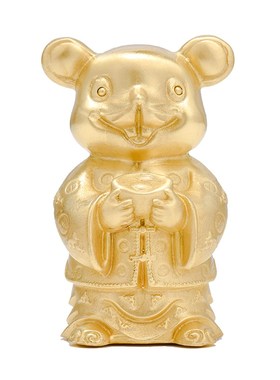 纯铜元宝鼠摆件铜猪铜鼠猪十二生肖鼠招财保平安客厅汽车卧室摆设