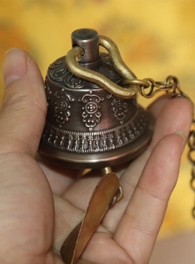 尼泊尔手工铜铃风铃小铃铛寺庙阳台屋檐民宿挂饰门饰藏寺风铃挂件