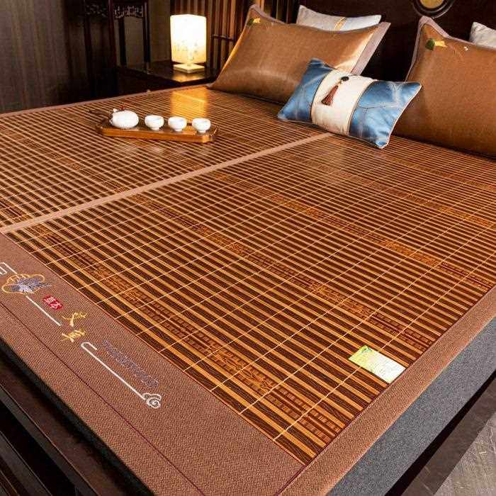 直销新款夏季凉席碳化竹席双面可折叠竹凉席家用冰丝凉席学生宿舍