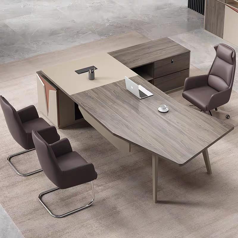 直销新款高档简约现代主管老板办公桌经理总裁董事长老板桌桌椅组