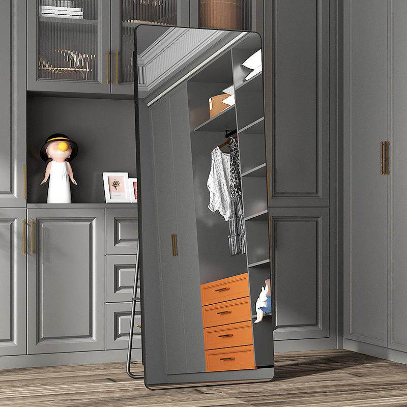 直销新款现代简约镜子金属穿衣镜旋转轻奢服装店试衣镜显瘦家用落