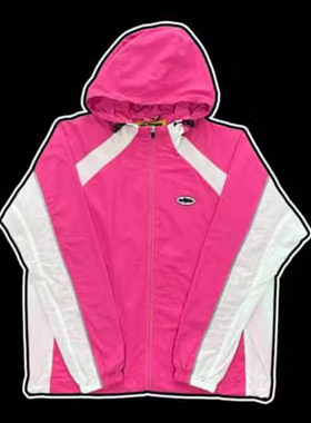 corteiz coat恶魔岛拼接夹克欧美风潮牌短裤复古街头透气运动套装