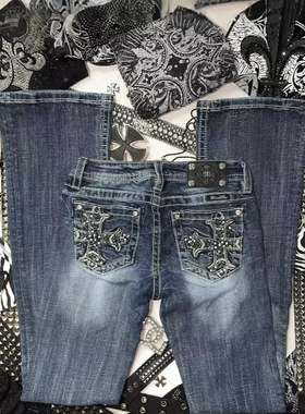 New cross-border foreign trade jeans水洗做旧牛仔裤潮流长裤子