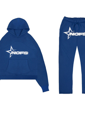 美式潮牌NOFS印花运动套装情侣连帽衫长裤休闲运动服Y2k卫衣套装