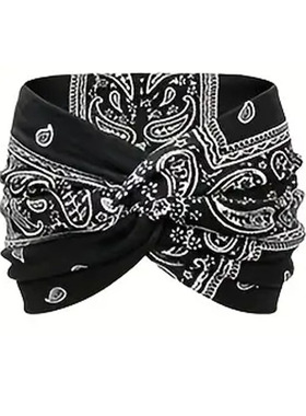 亚马逊temu爆款波西米亚大头巾打结头巾女士女孩豹纹运动锻炼发带