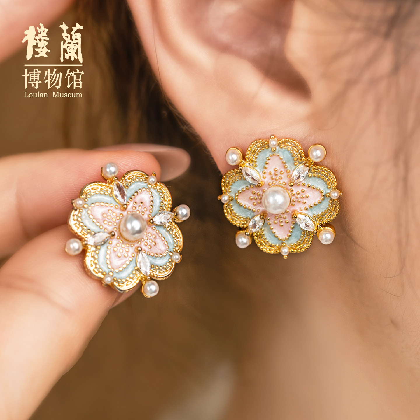 楼兰博物馆文创新中式国风耳环轻奢高级感精致璀璨耳饰送朋友礼物