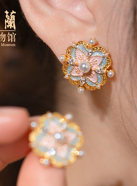 楼兰博物馆文创金璀璨新中式国风四叶草耳环轻奢精致耳饰生日礼物