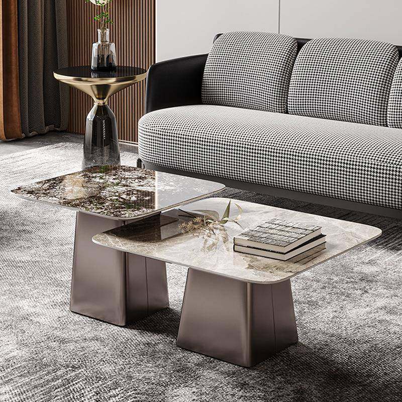 意式岩板茶几亮光现代简约家用小户型轻奢高端设计师方形茶几组合,智能设备,其他智能设备,淘宝优惠券,粉丝福利购,淘宝优惠卷
