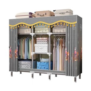 新疆西藏布衣柜家用卧室简易组装 钢管加粗26mm全钢架加厚收纳