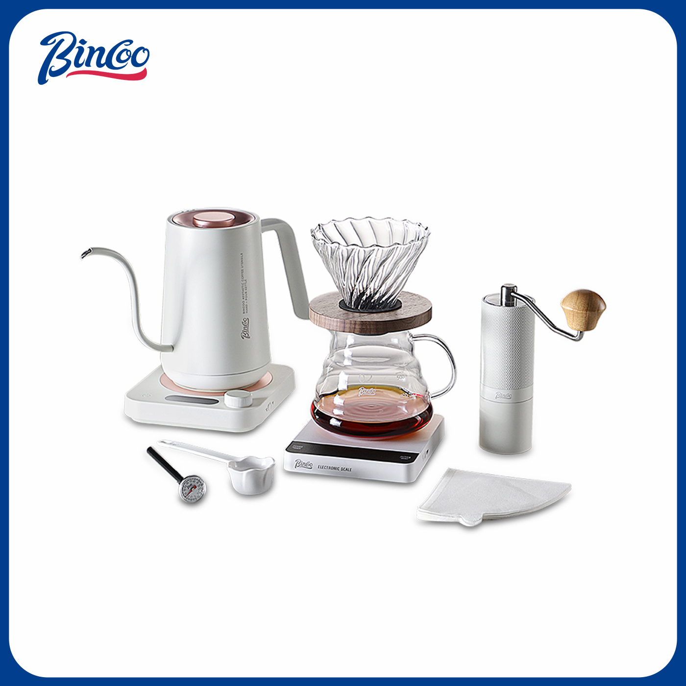 Bincoo温控手冲壶手冲咖啡器具套装滤杯分享壶工具手磨咖啡机全套