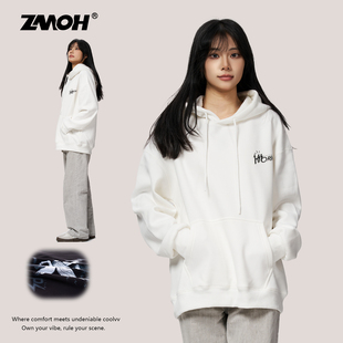 ZMOH情侣加绒卫衣连帽马年2026年秋冬新款男生保暖长袖打底上衣女